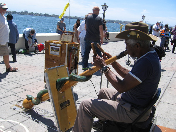 A didgeridoo like deep magic by the water.