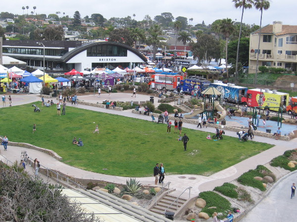 Photo of Fletcher Cove Beach Park from Overlook Park. I found a nice bench where I sat and read a book.