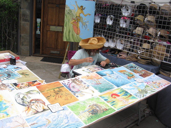 This artist with lots of cool surf images displays his art at various festivals. I remember seeing him at the Ocean Beach Street Fair.