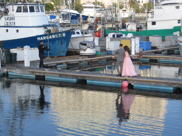 A few days ago I spotted a couple in Tuna Harbor having their engagement photos taken by the water.