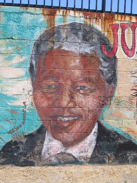 The face of Nelson Mandela.
