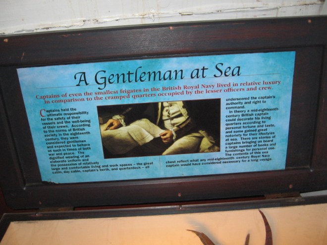 Unlike the captain who in his great cabin lived in comparative luxury, lesser officers, like the crew, made due with cramped quarters.