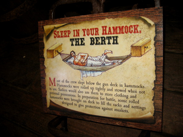 Hammocks were often used by sailors to store clothing and personal items.