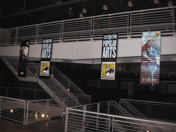 Comic-Con banners have been hung inside the Federal Building in Balboa Park, former home to the Hall of Champions, and future home to the Comic-Con Center for Popular Culture!
