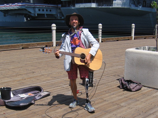 Gary Reid performs bluesy songs on San Diego's Embarcadero. He always greets me with a big smile when I pass by.