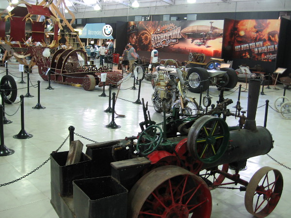 The museum floor is filled with every sort of cool steampunk and unusual, retro-looking vehicle you might imagine!