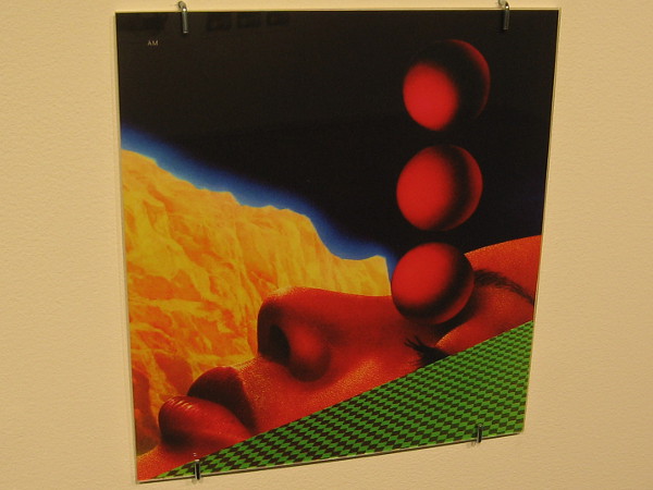 One of several collages exhibited by artist Andrew McGranahan. His retro-futurism embraces both utopian and dystopian imagery.
