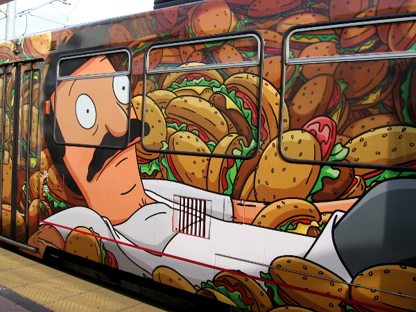 Bob Belcher seems a bit overwhelmed by the avalanche of burgers, however.