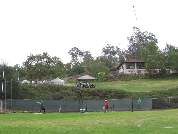 Some of the throws nearly went over the outfield fence!