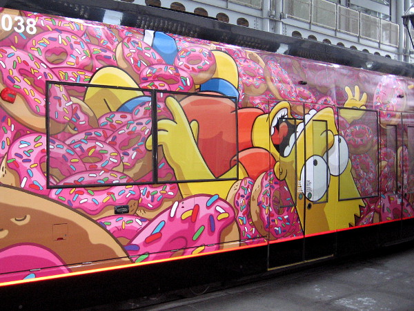 Bart Simpson floats on donuts!