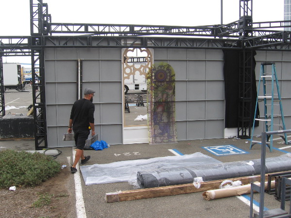 A photo from behind the Cloak and Dagger structure.