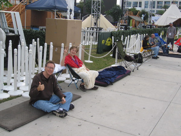 These guys are the very first in line for Hall H, at 2018 San Diego Comic-Con. They were super friendly, excited and ready to go!