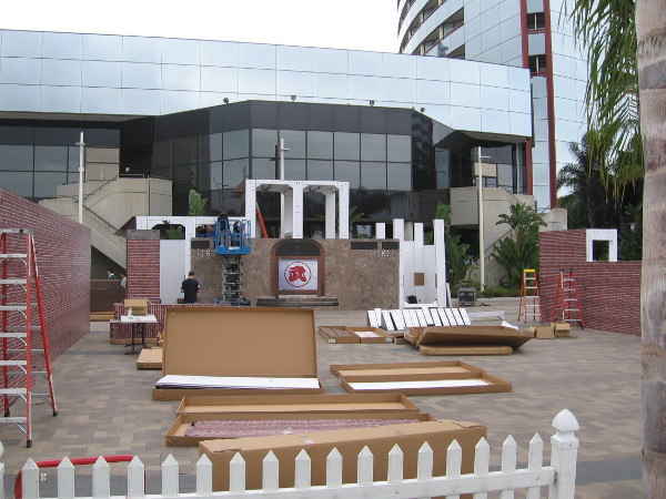 Bandai is building a castle-like structure on Marriott's Marina Terrace.