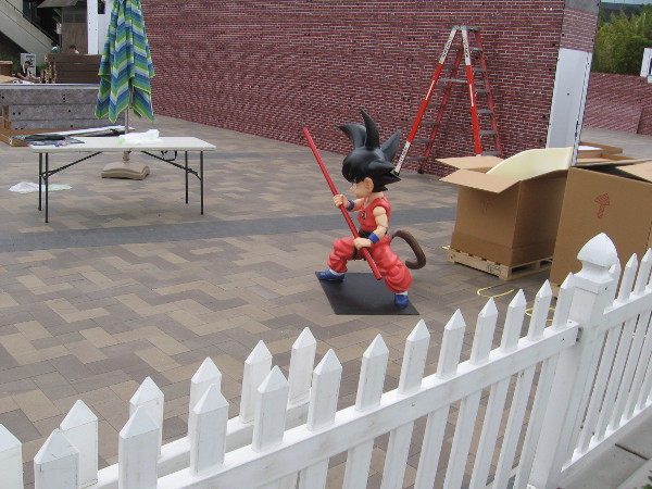 Some cool Bandai figures are now being set up at their offsite.