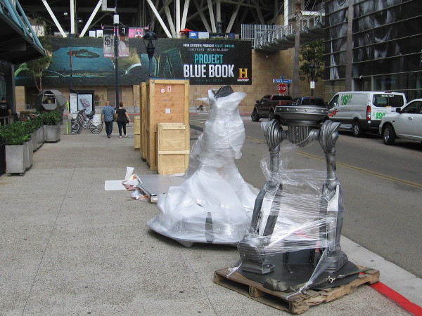 I spotted the legs of Iron Giant near the Ready Player One offsite!