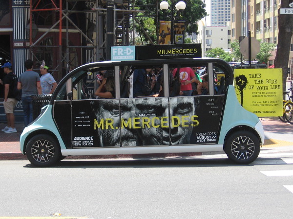 Mr. Mercedes advertised on something less than a Mercedes.