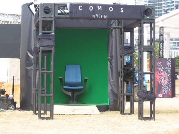 People can sit in front of a green screen at the Cosmos activation. Perhaps they'll fly through space. I don't know.