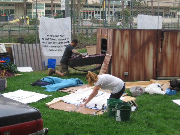 At Dead Quarters, they have a lot to do. At least according to some ragged signs that are being created!