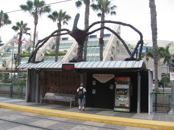The Convention Center trolley stop has been converted into a weird, very cool promotion for Stranger Things.