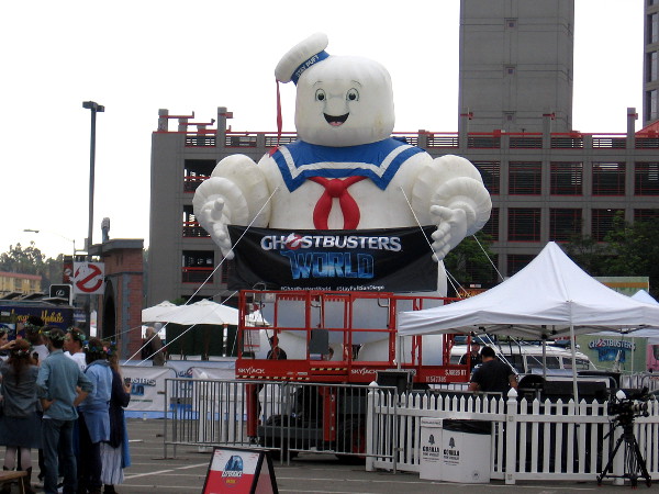 Stay Puft Marshmallow Man is on a rampage through The Experience! Good thing it wasn't open yet.