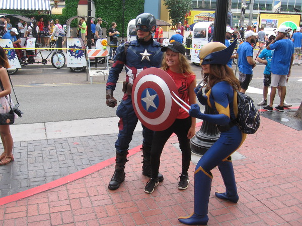 Captain America and Wolverine cosplay.
