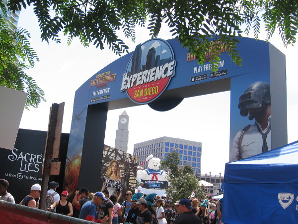 People stream into the fun Comic-Con offsite.