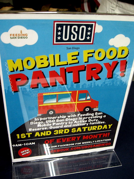 USO San Diego collects food twice a month in partnership with Feeding San Diego. Check the USO Facebook page for their Mobile Food Pantry locations!
