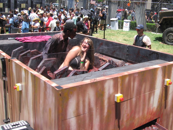 A zombie's about to have lunch at Dead Quarters.