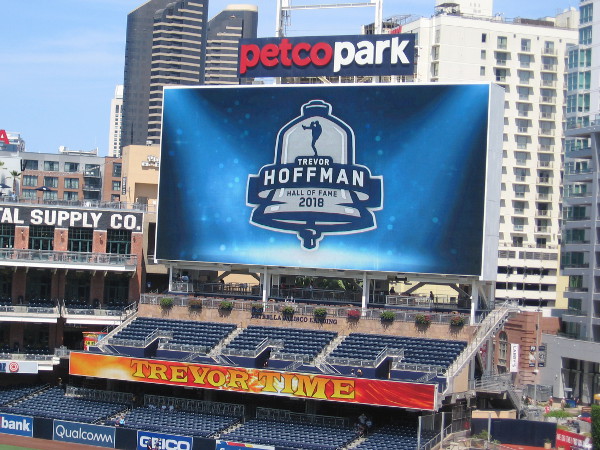 San Diego Padres legendary closer Trevor Hoffman is inducted into baseball's Hall of Fame on July 29, 2018.