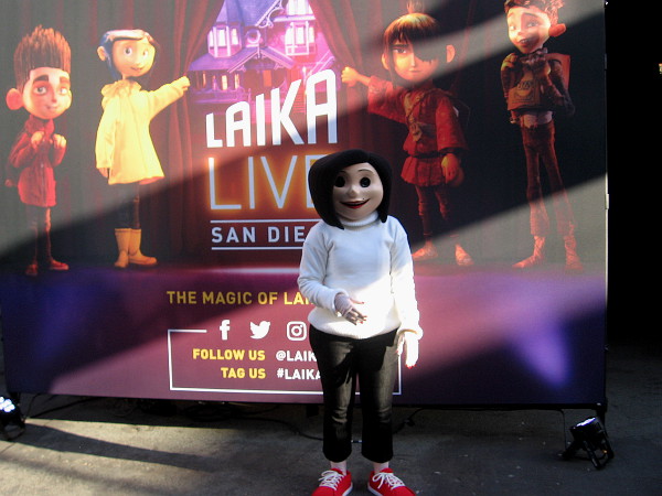 Before beginning the tour, visitors can pose with various Laika characters, like Other Mother, for a photo.