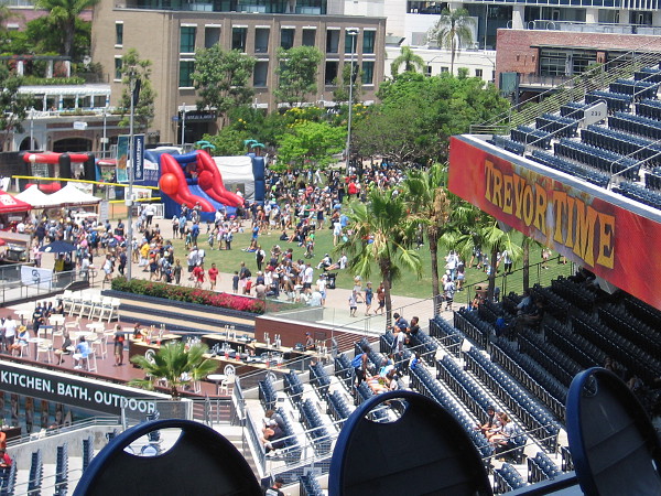 Another day, another game of wonderful baseball. Young and old fill the Park at the Park beyond the outfield.