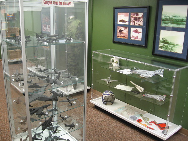 Inside the museum, a variety of exhibits detail different modern aircraft that have been used by the United States Marine Corps.
