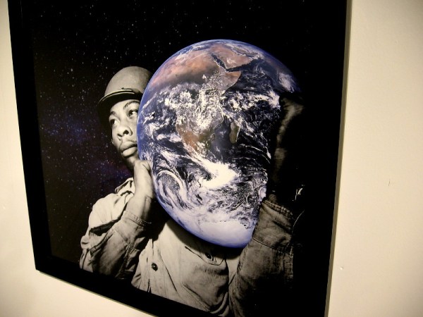 Atlas, a digital collage by Jessi Jumanji.