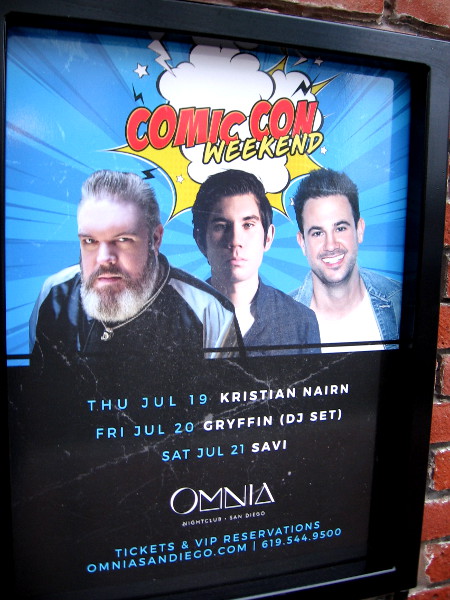 Omnia nightclub has its lineup ready for Comic-Con weekend.