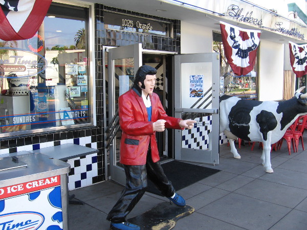 Red, white and blue bunting could be seen on shops and buildings throughout Coronado.
