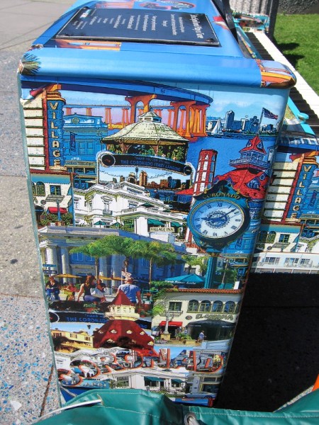 The public piano is decorated with memorable images from around Coronado.