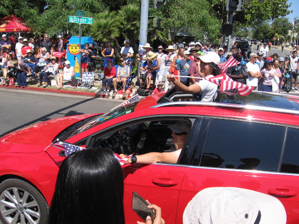 Smiles and many who are proud to live in the land of the free.