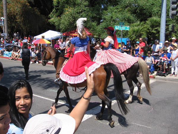 There were lots of parade participants on horseback.