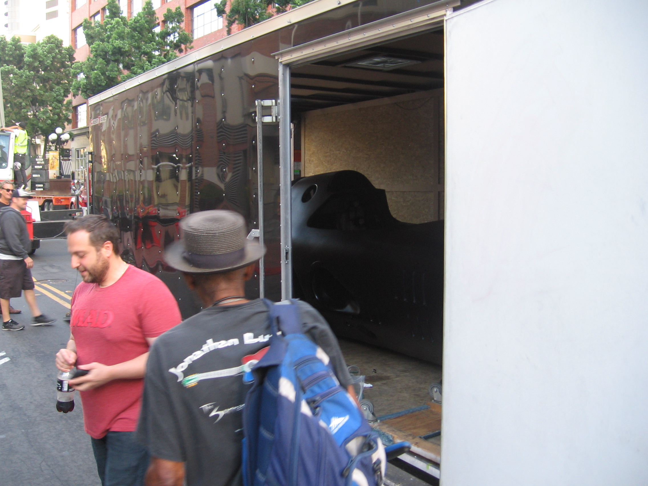 Batmobile from Batman Returns arrives in San Diego for the DC Universe offsite during 2018 Comic-Con!