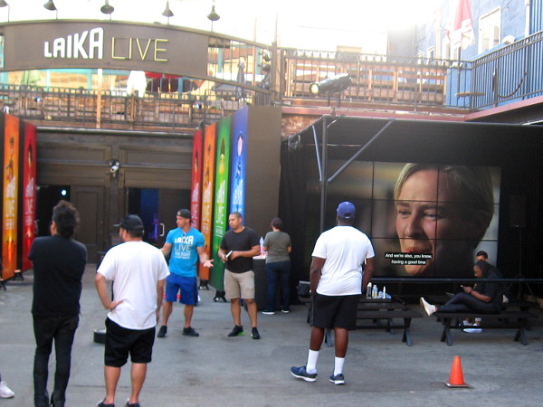 The entrance to LAIKA LIVE San Diego appears ready to go. It opens Friday afternoon, six days before 2018 Comic-Con!