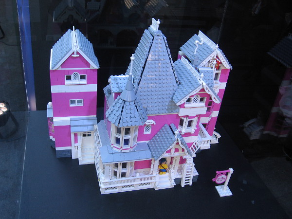 Visitors are encouraged to vote for this LEGO model of Coraline's house by photographing a QR code. Given enough votes, LEGO will produce the kit!
