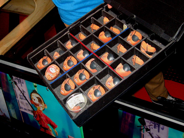 Some puppets have many faces that can be attached, each with a slightly different expression.