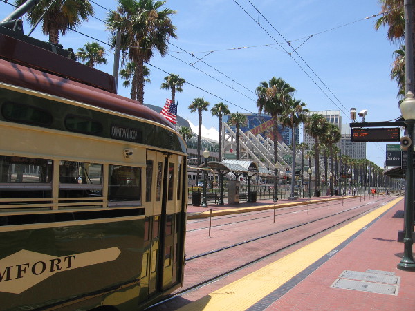 Here comes a restored PCC trolley on the Silver Line. I love riding these old trolleys, but not today. More stuff to see.