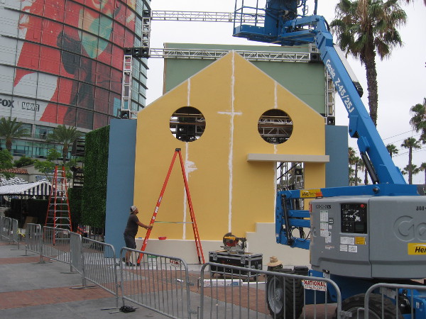 Construction continues on The Good Place offsite near the Tin Fish.