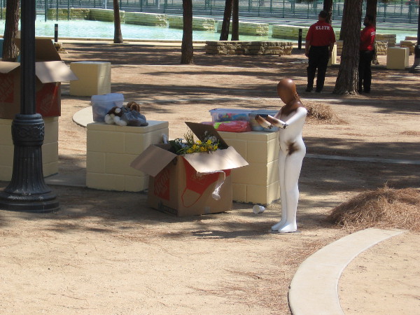 Props are being placed in the Castle Rock Forest, otherwise known as Children's Park.