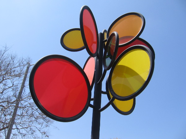 ChromaSol (sunrise), an impressionistic interpretation of the sun's colors and intensities. Public art in Chula Vista by artist D. Alan Gjerston, 2006.