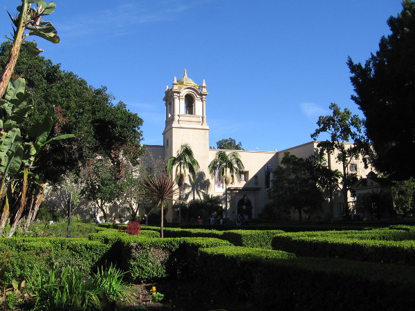 The House of Charm's tower rises above the Alcazar Garden.