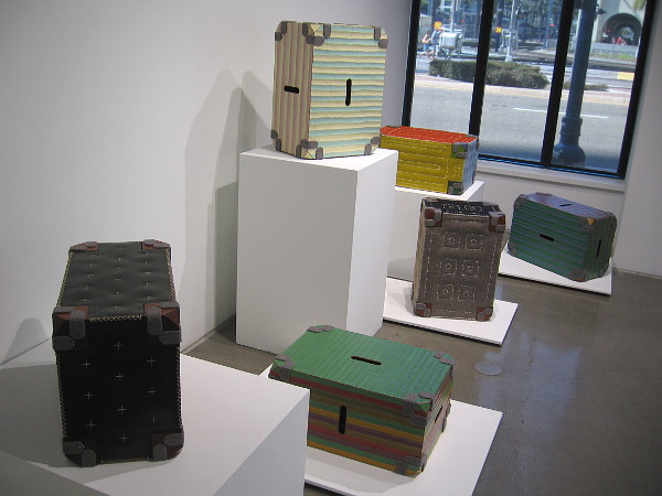 LA/Chicago/New York, 2016, plywood, wood, felt, paint by artist Tom Loeser.