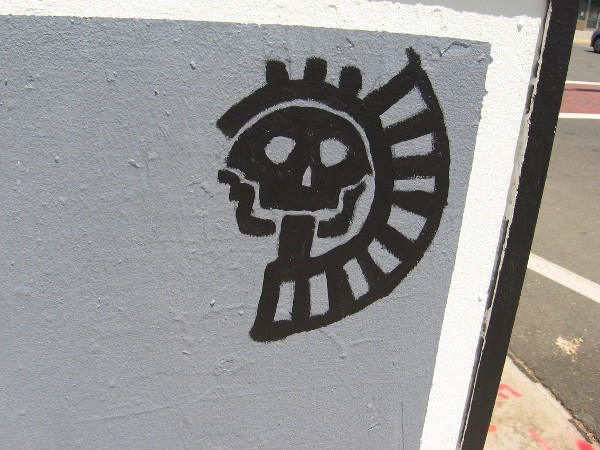 A corner of one otherwise bare box.