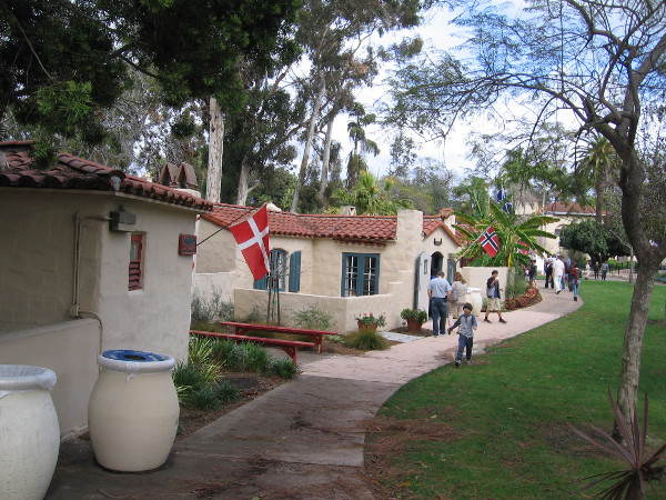 Walking through the House of Pacific Relations International Cottages.